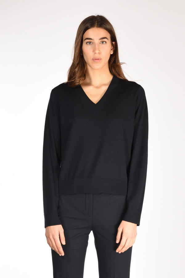 Allude Maglia V Blu Donna-2