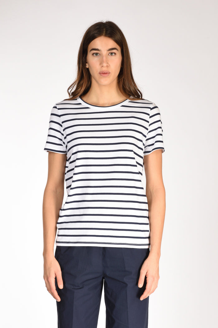 Allude Tshirt Rigata Bianco/blu Donna - 2