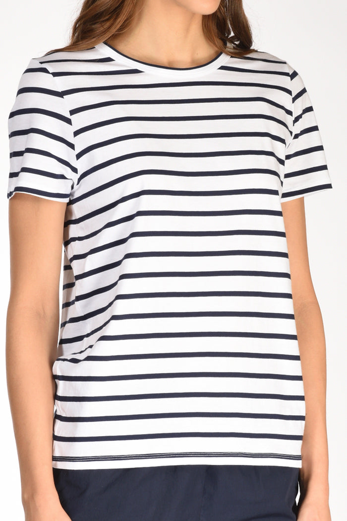 Allude Tshirt Rigata Bianco/blu Donna - 4