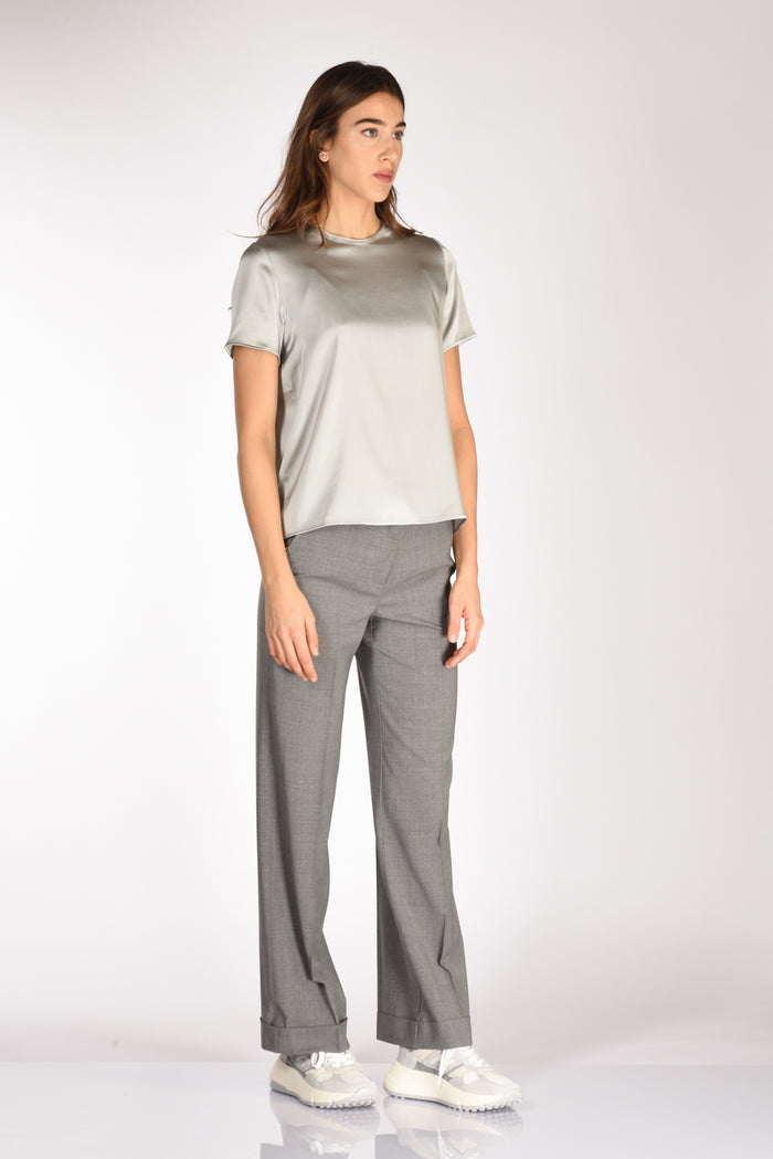 Shirt C Zero Tshirt Seta Grigio Perla Donna - 4