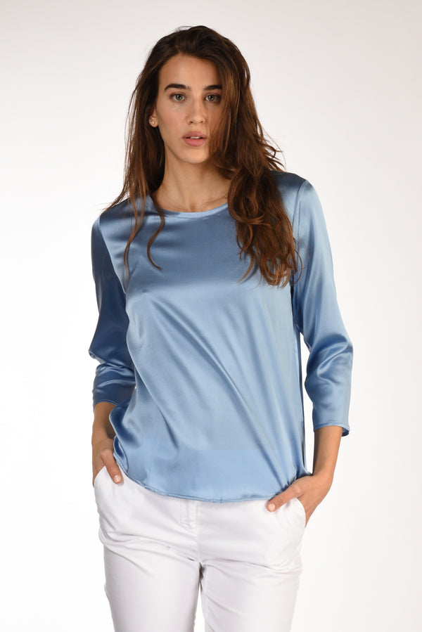 Shirt C Zero Tshirt Seta Azzurro Scuro Donna