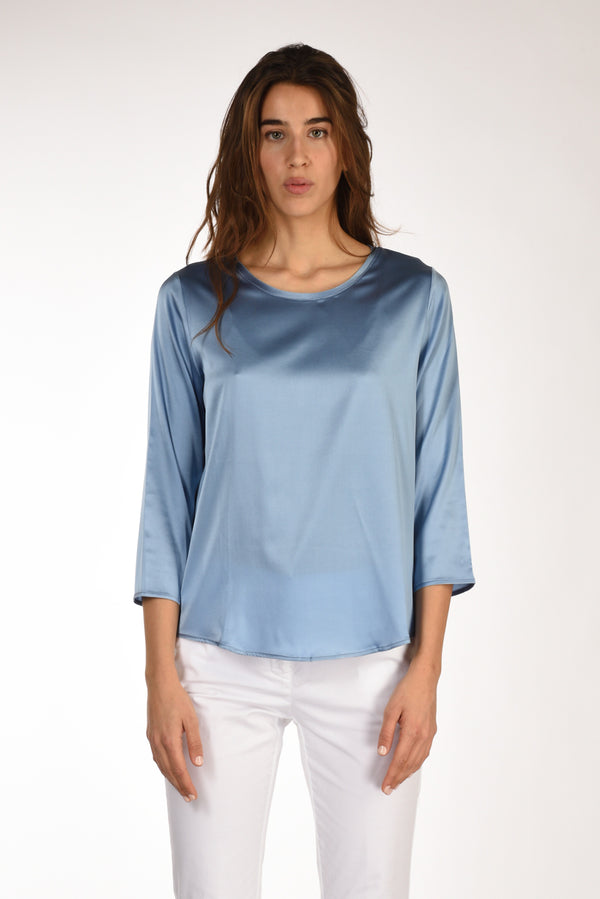 Shirt C Zero Tshirt Seta Azzurro Scuro Donna-2