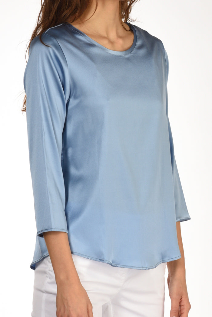 Shirt C Zero Tshirt Seta Azzurro Scuro Donna - 3