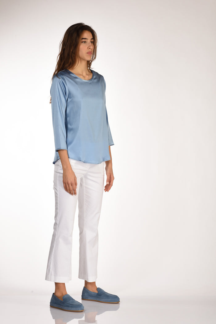 Shirt C Zero Tshirt Seta Azzurro Scuro Donna - 4