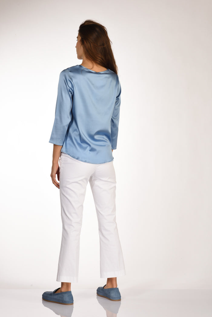 Shirt C Zero Tshirt Seta Azzurro Scuro Donna - 5