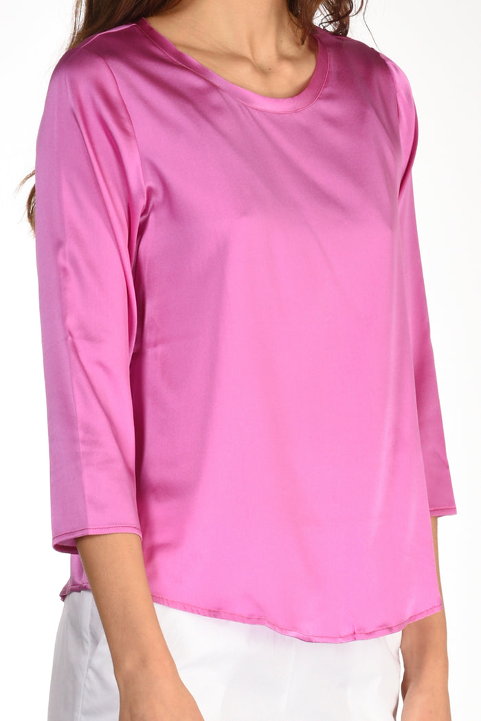 Shirt C Zero Tshirt Seta Rosa Scuro Donna - 3