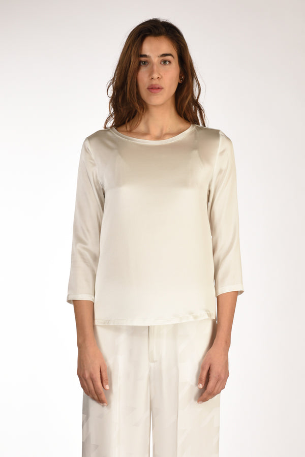 Shirt C Zero Tshirt Seta Bianco Latte Donna-2