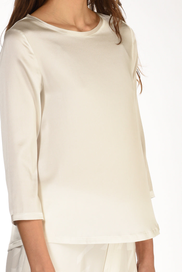 Shirt C Zero Tshirt Seta Bianco Latte Donna - 4