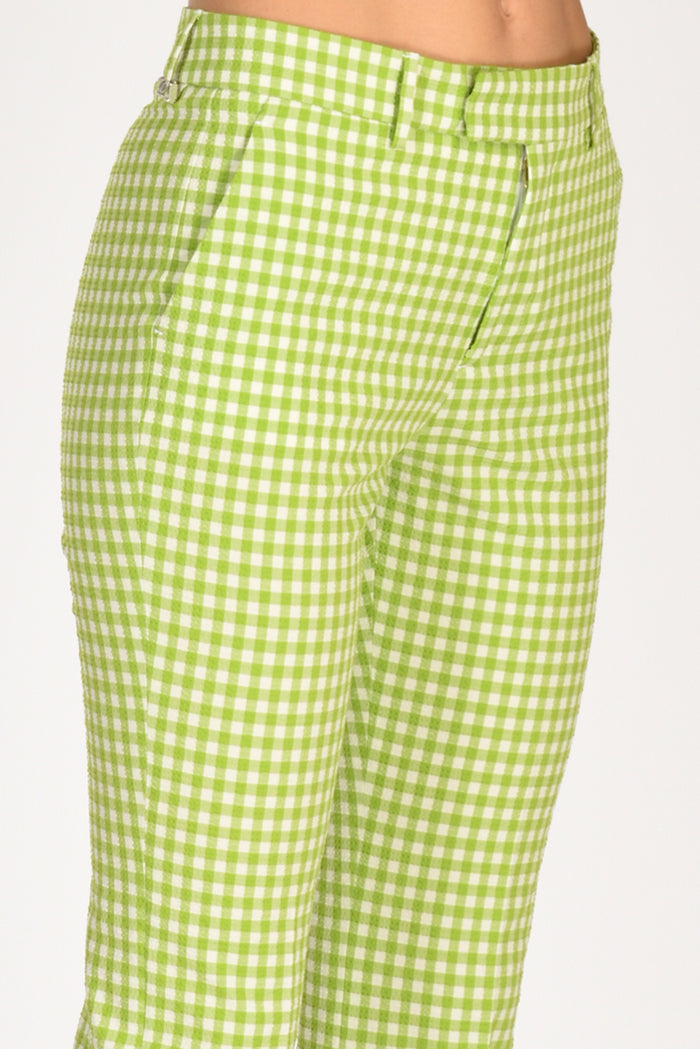 Berwich Pantalone Vichy Bianco/verde Donna - 6