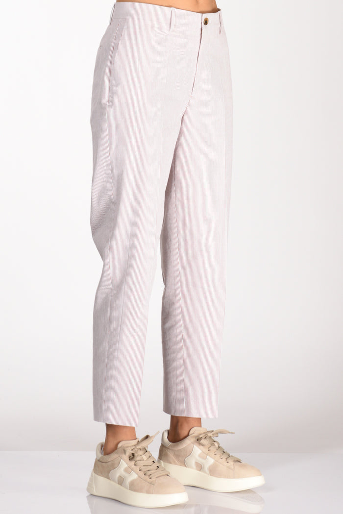 Berwich Pantalone Righe Bianco/marrone Donna - 5