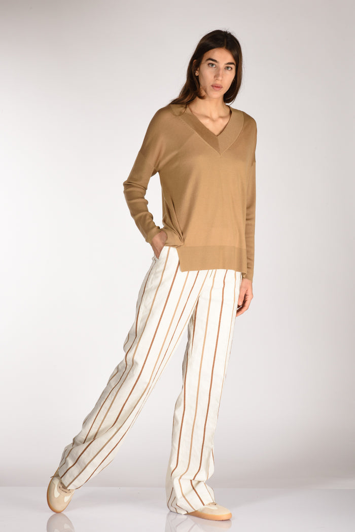 Berwich Pantalone Righe Bianco/beige Donna - 2