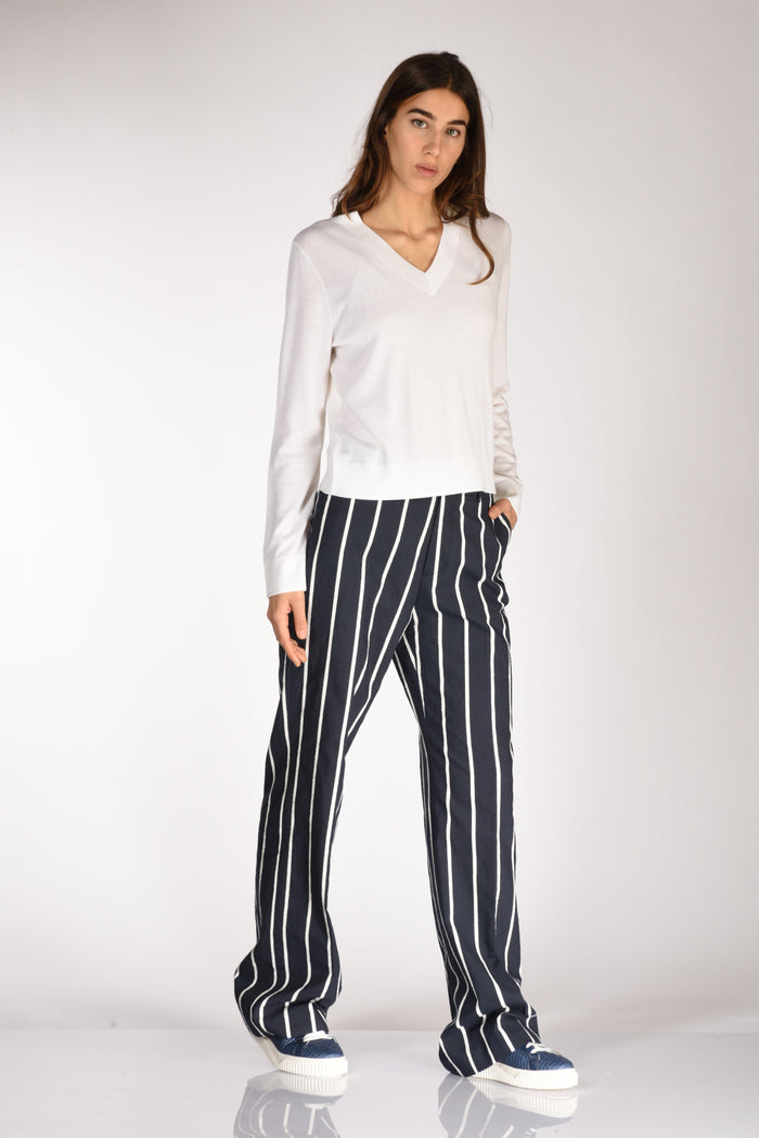 Berwich Pantalone Righe Blu/bianco Donna - 2