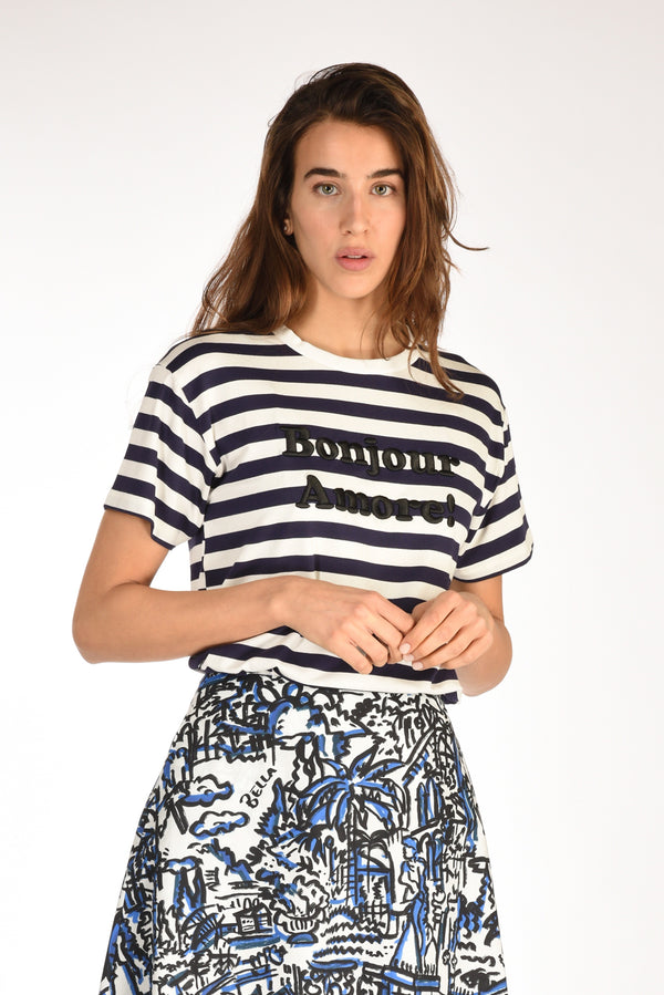 Alessandro Enriquez Tshirt Righe Bianco/blu Donna