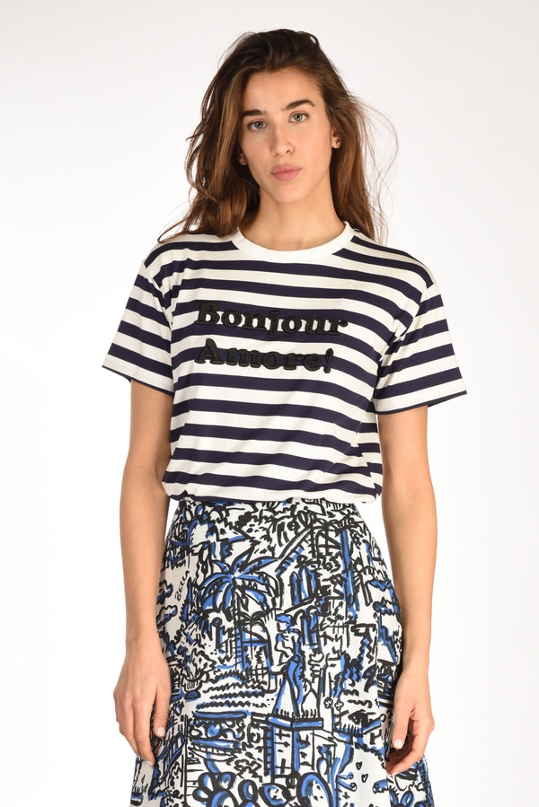 Alessandro Enriquez Tshirt Righe Bianco/blu Donna-2