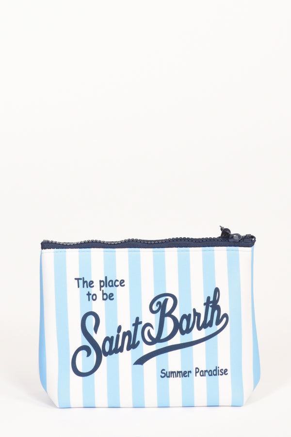 Mc2 Saint Barth Pochette Stampa Bianco/azzurro Donna