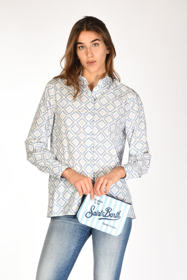 Mc2 Saint Barth Pochette Stampa Bianco/azzurro Donna-2
