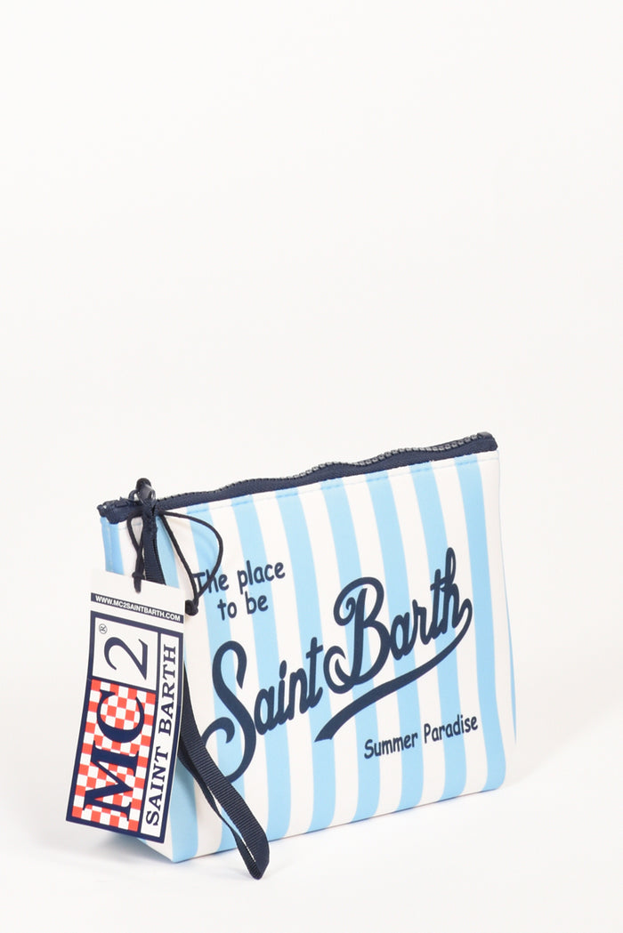 Mc2 Saint Barth Pochette Stampa Bianco/azzurro Donna - 4
