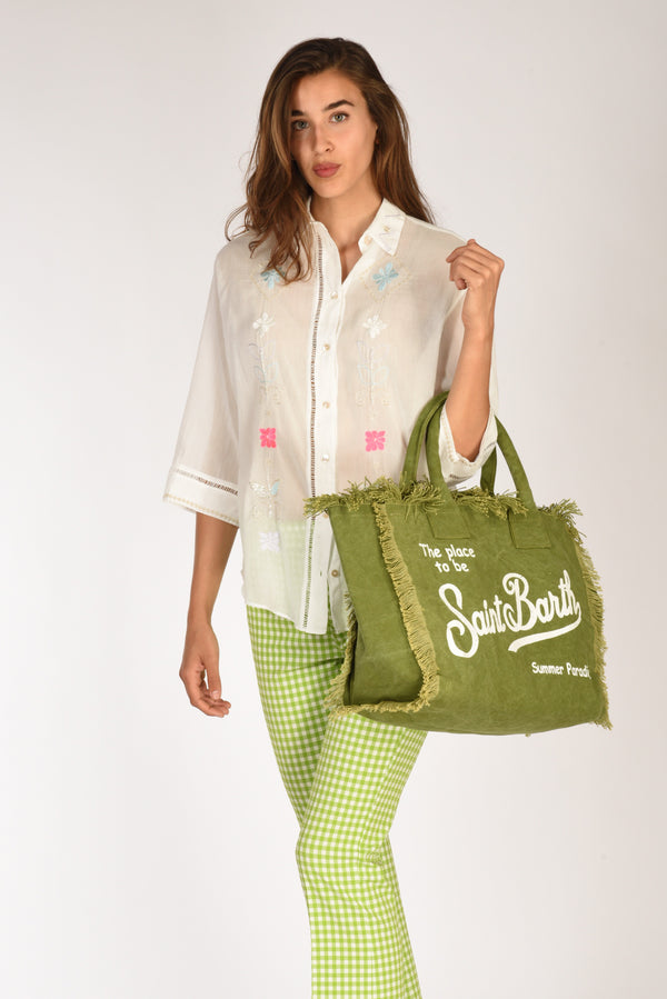 Mc2 Saint Barth Borsa Vanity Verde/bianco Donna-2