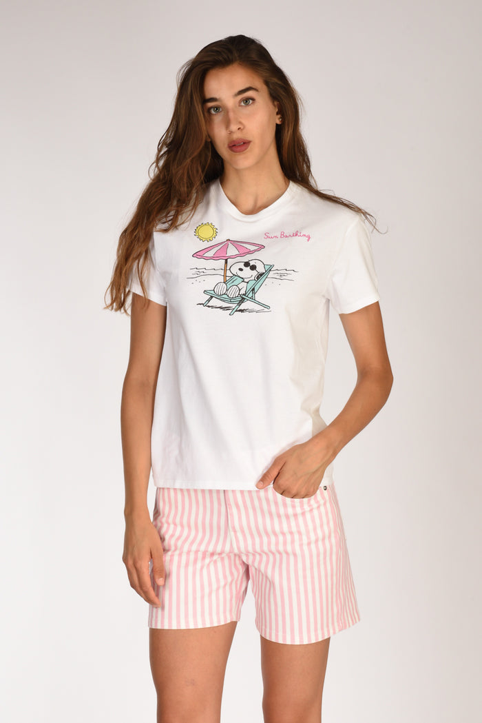 Mc2 Saint Barth Tshirt Emilie Bianco/multicolor Donna - 1