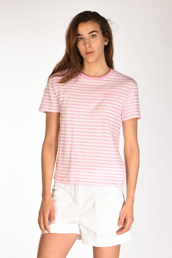 Mc2 Saint Barth Tshirt Emilie Rosa/bianco Donna