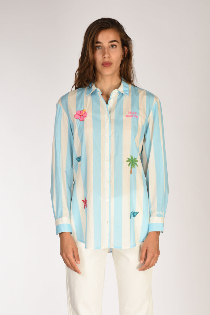 Mc2 Saint Barth Camicia Brigitte Azzurro/bianco/multicolor Donna - 3