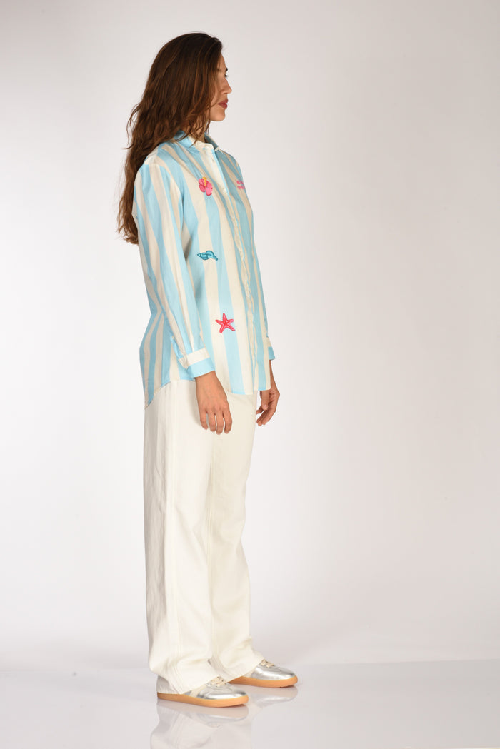 Mc2 Saint Barth Camicia Brigitte Azzurro/bianco/multicolor Donna - 4