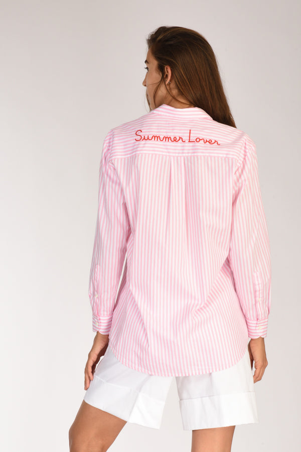 Mc2 Saint Barth Camicia Brigitte Rosa/bianco Donna