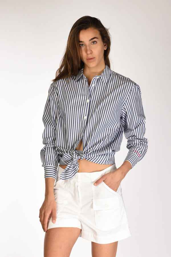 Mc2 Saint Barth Camicia Brigitte Blu/bianco Donna-2