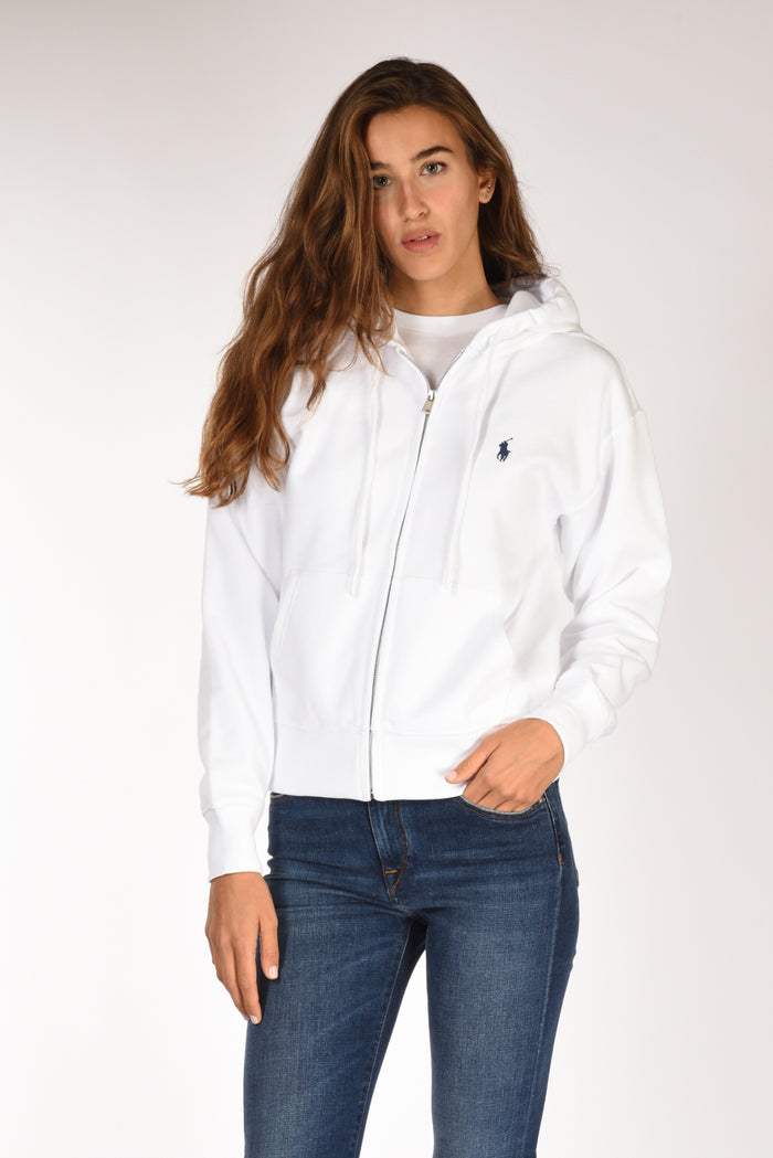 Polo Ralph Lauren Felpa Cappuccio Bianco Donna - 1