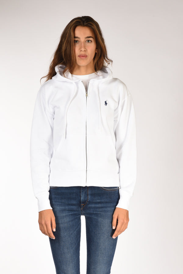 Polo Ralph Lauren Felpa Cappuccio Bianco Donna-2