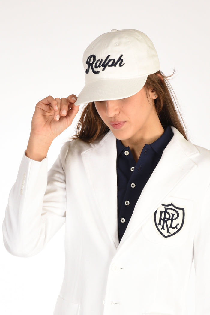 Polo Ralph Lauren Cappello Scritta Bianco/blu Donna - 1