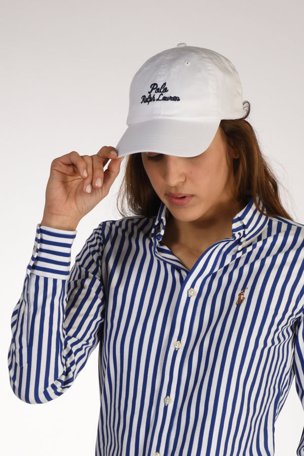 Polo Ralph Lauren Cappello Scritta Bianco/blu Donna
