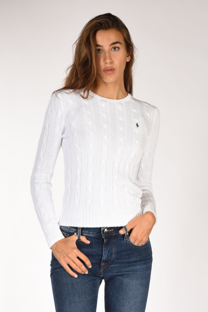 Polo Ralph Lauren Maglia Treccia Bianco Donna - 1