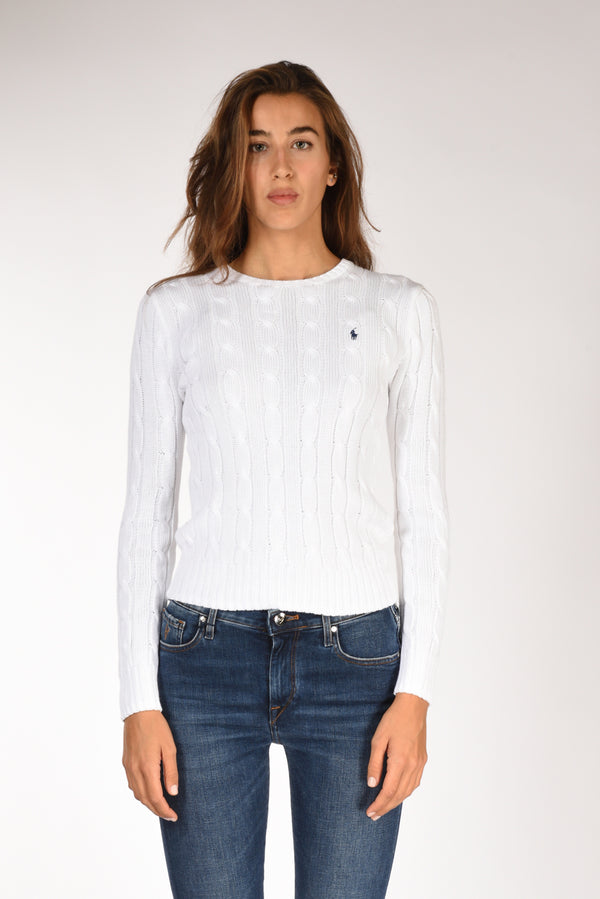 Polo Ralph Lauren Maglia Treccia Bianco Donna-2