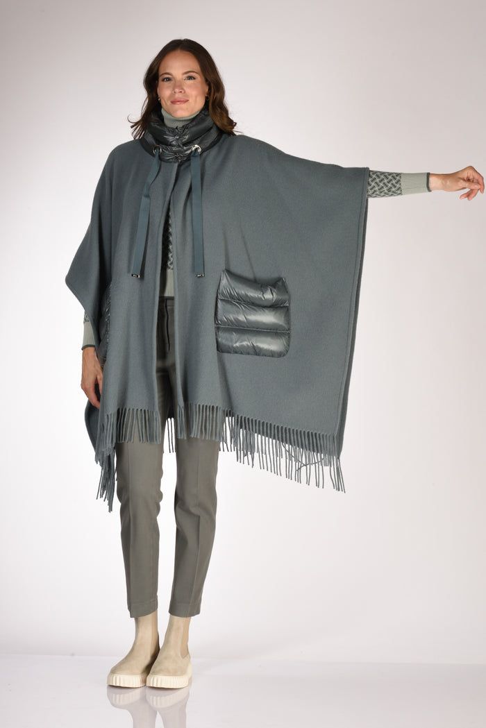 Herno Poncho Warmy Azzurro Scuro Donna - 6