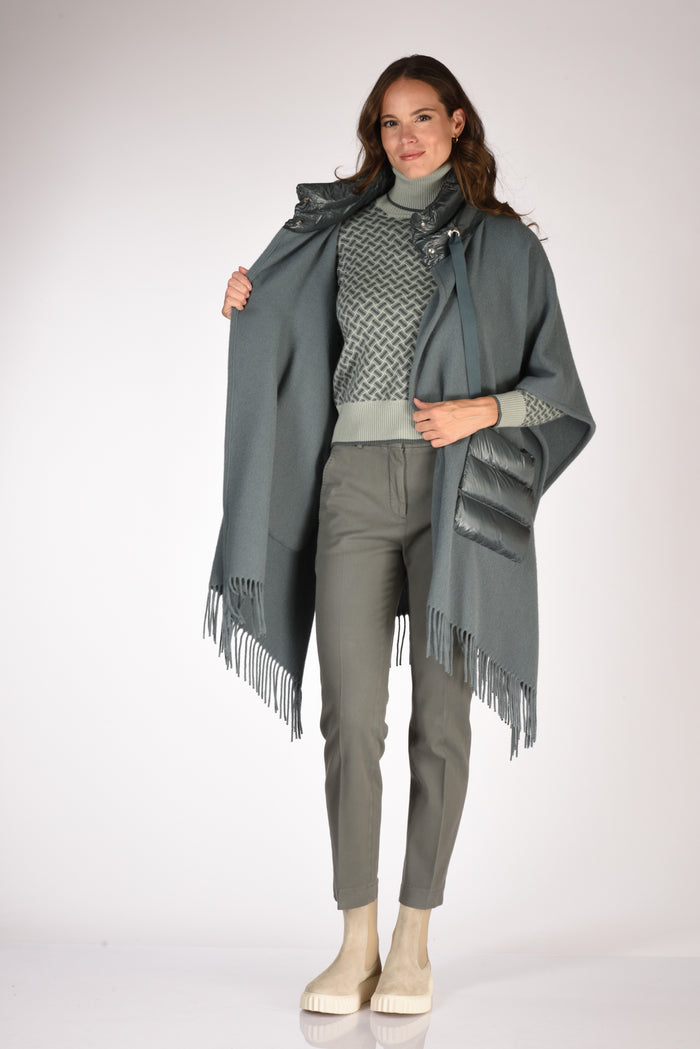 Herno Poncho Warmy Azzurro Scuro Donna - 7