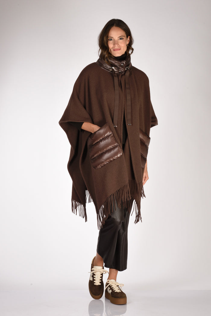 Herno Poncho Warmy Marrone Donna - 1