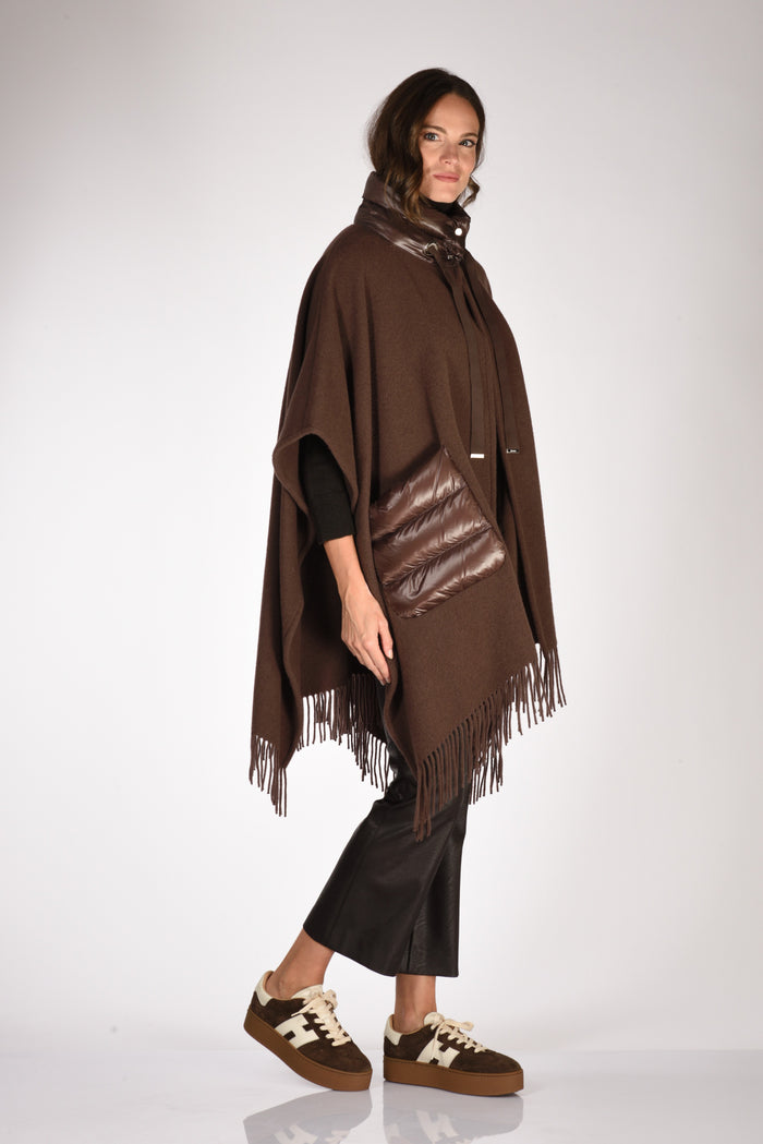 Herno Poncho Warmy Marrone Donna - 3
