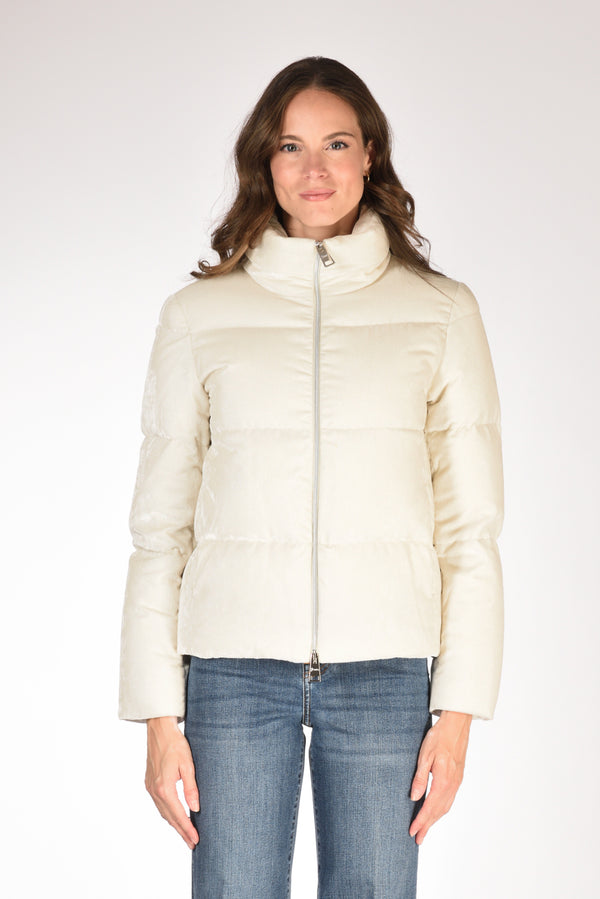 Herno Piumino Velluto Beige Donna-2