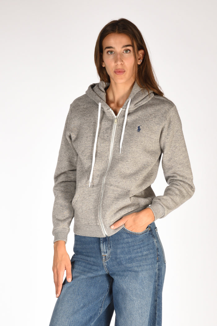 Polo Ralph Lauren Felpa Full Zip Grigio Donna - 1