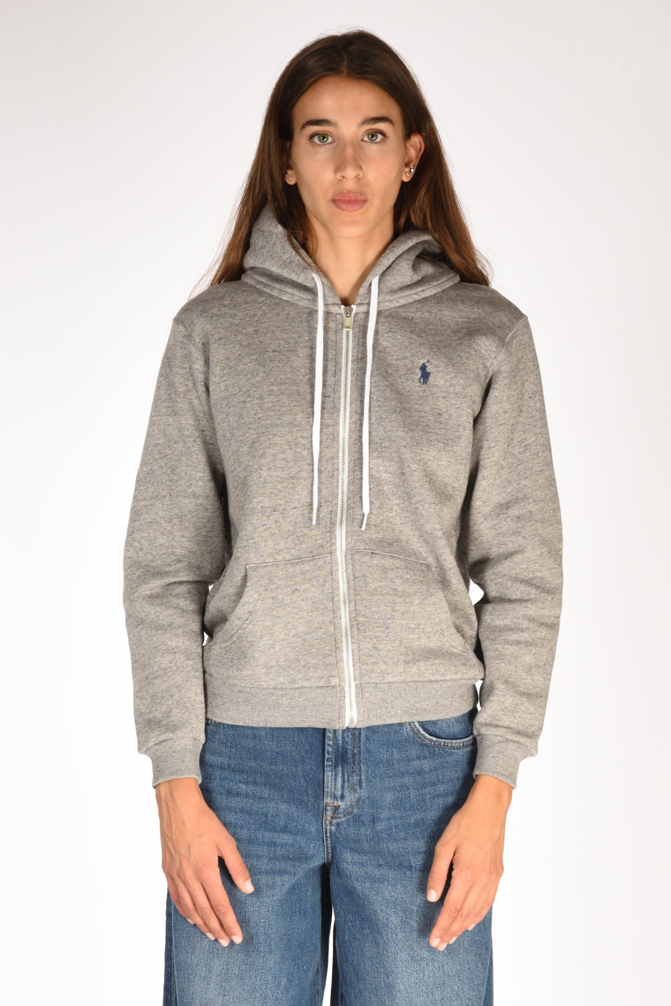 Polo Ralph Lauren Felpa Full Zip Grigio Donna » Five Brescia