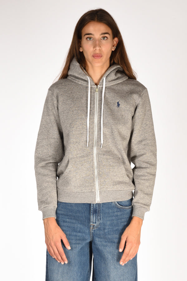 Polo Ralph Lauren Felpa Full Zip Grigio Donna-2