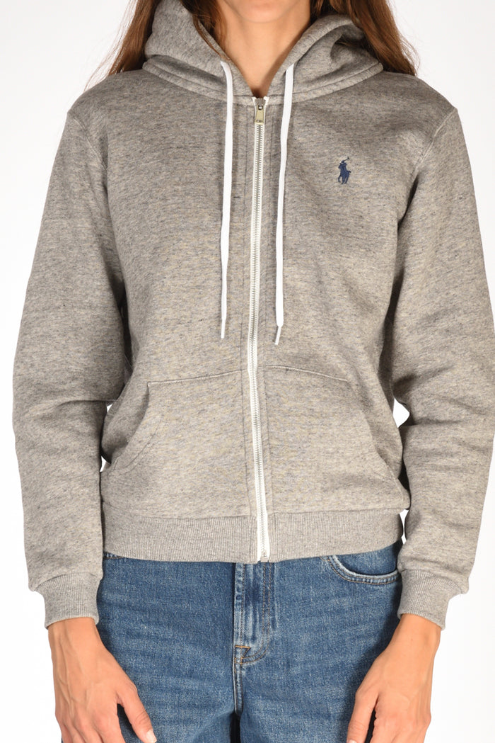Polo Ralph Lauren Felpa Full Zip Grigio Donna - 3