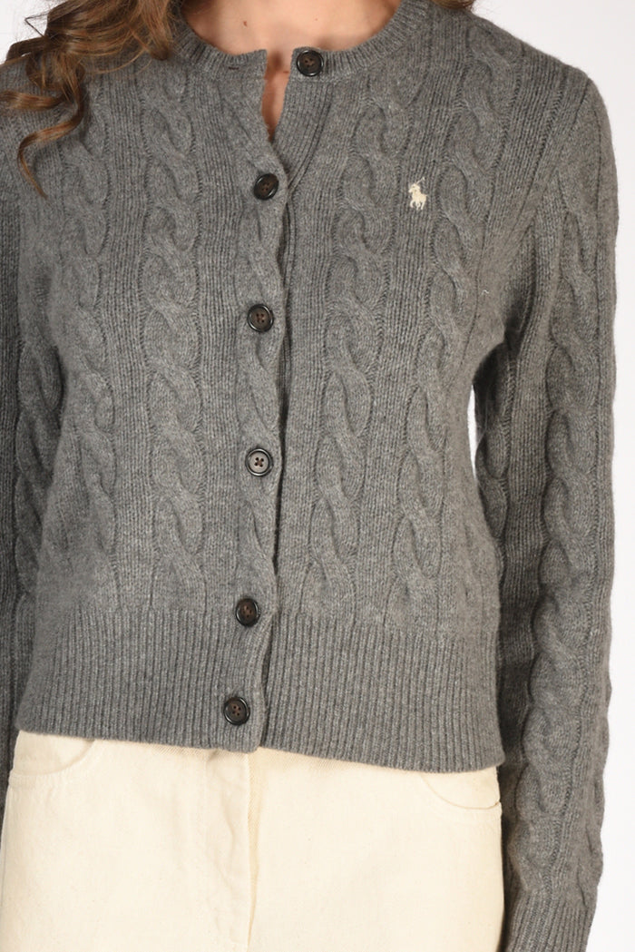 Polo Ralph Lauren Cardigan Polo Grigio Donna - 3