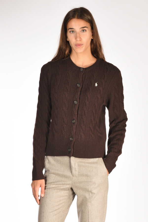 Polo Ralph Lauren Cardigan Polo Marrone Donna
