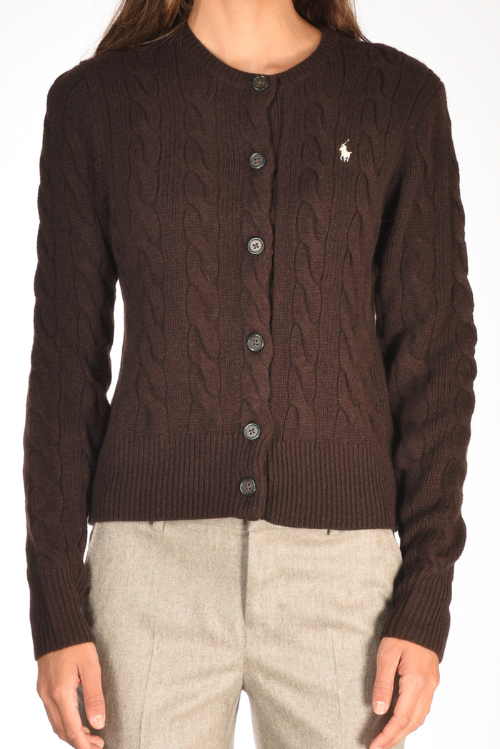 Polo Ralph Lauren Cardigan Polo Marrone Donna - 3