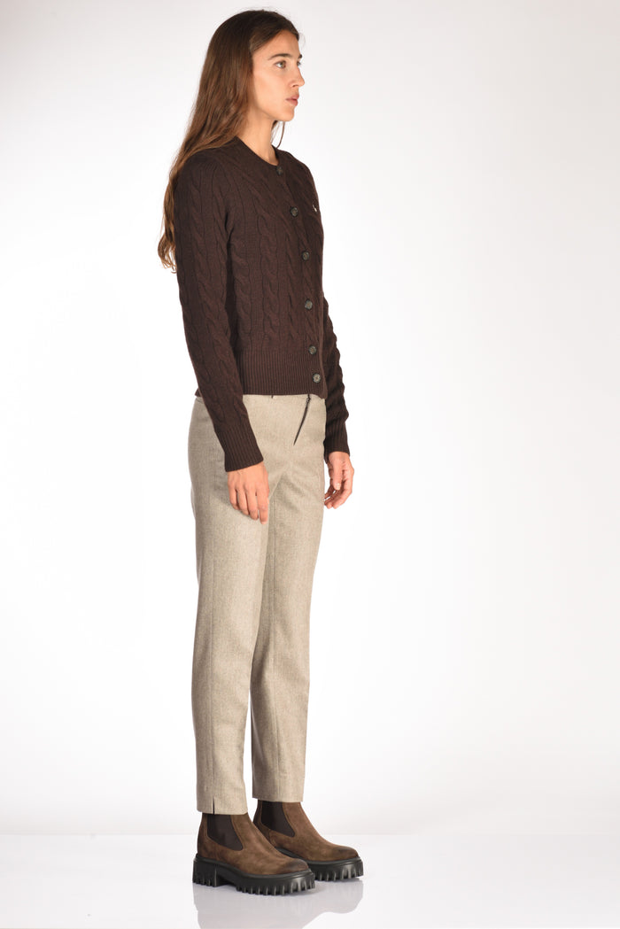 Polo Ralph Lauren Cardigan Polo Marrone Donna - 4