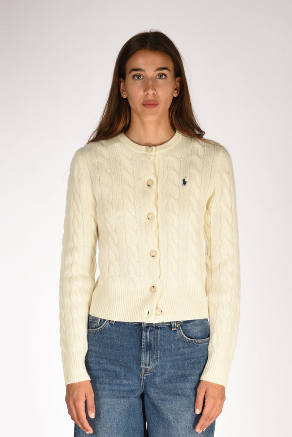 Polo Ralph Lauren Cardigan Polo Bianco Naturale Donna-2