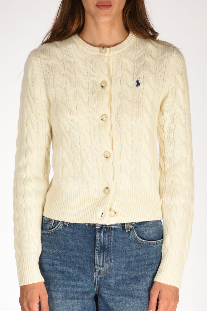 Polo Ralph Lauren Cardigan Polo Bianco Naturale Donna - 3