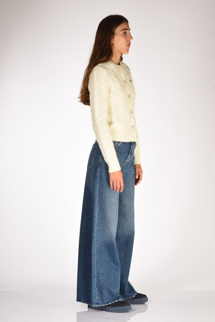 Polo Ralph Lauren Cardigan Polo Bianco Naturale Donna - 4